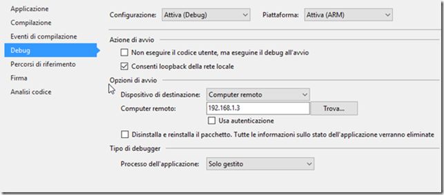 Select "Properties" and immediately after "Debug"